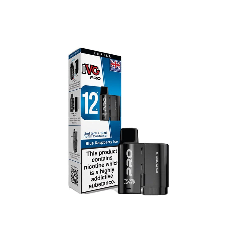 I VG Vaping Products Blue Raspberry Ice 20mg I VG Pro 12 Refill Pod Pack 10000 Puffs