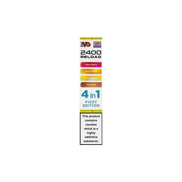 I VG Vaping Products Fizzy Edition IVG 2400 Reload Multi Edition 20mg Prefilled Pods 2ml 2400 Puffs 4 Pcs