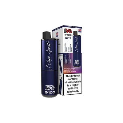 I VG Vaping Products IVG 2400 4 in 1 Multi Edition 20mg Rechargeable Pod Vape Kit 2400 Puffs