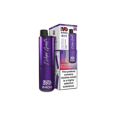 I VG Vaping Products IVG 2400 4 in 1 Multi Edition 20mg Rechargeable Pod Vape Kit 2400 Puffs