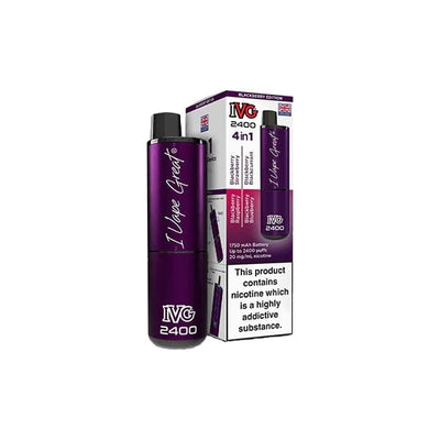 I VG Vaping Products IVG 2400 4 in 1 Multi Edition 20mg Rechargeable Pod Vape Kit 2400 Puffs