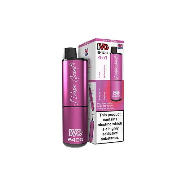I VG Vaping Products IVG 2400 4 in 1 Multi Edition 20mg Rechargeable Pod Vape Kit 2400 Puffs