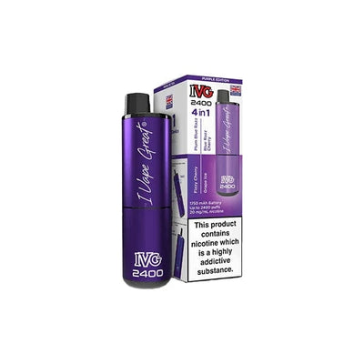 I VG Vaping Products IVG 2400 4 in 1 Multi Edition 20mg Rechargeable Pod Vape Kit 2400 Puffs