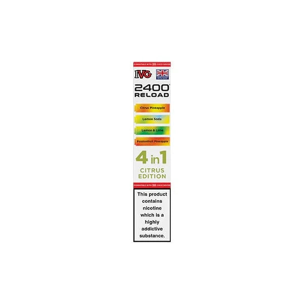 I VG Vaping Products IVG 2400 Reload Multi Edition 20mg Prefilled Pods 2ml 2400 Puffs 4 Pcs