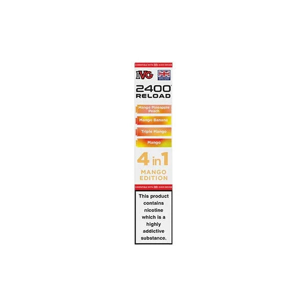 I VG Vaping Products IVG 2400 Reload Multi Edition 20mg Prefilled Pods 2ml 2400 Puffs 4 Pcs