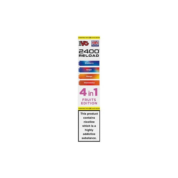 I VG Vaping Products IVG 2400 Reload Multi Edition 20mg Prefilled Pods 2ml 2400 Puffs 4 Pcs