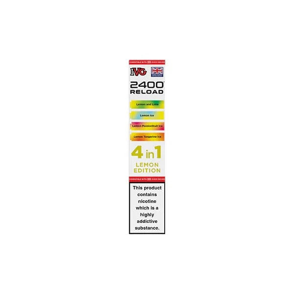 I VG Vaping Products Lemon Edition IVG 2400 Reload Multi Edition 20mg Prefilled Pods 2ml 2400 Puffs 4 Pcs