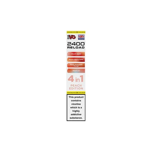 I VG Vaping Products Peach Edition IVG 2400 Reload Multi Edition 20mg Prefilled Pods 2ml 2400 Puffs 4 Pcs