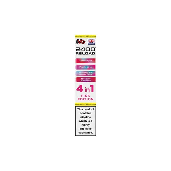 I VG Vaping Products Pink Edition IVG 2400 Reload Multi Edition 20mg Prefilled Pods 2ml 2400 Puffs 4 Pcs