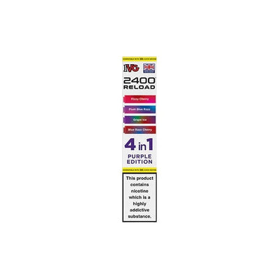 I VG Vaping Products Purple Edition IVG 2400 Reload Multi Edition 20mg Prefilled Pods 2ml 2400 Puffs 4 Pcs