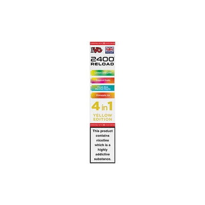 I VG Vaping Products Yellow Edition IVG 2400 Reload Multi Edition 20mg Prefilled Pods 2ml 2400 Puffs 4 Pcs