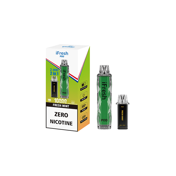 IFresh Vaping Products 0mg iFresh 10000 Puffs 2in1 Disposable Pod Kit