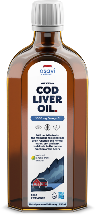 Norwegian Cod Liver Oil, 1000mg Omega 3 (Lemon-Mint) - 250ml