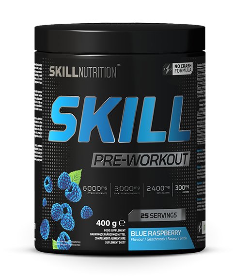 Skill Pre-Workout, Blue Raspberry - 400 grams