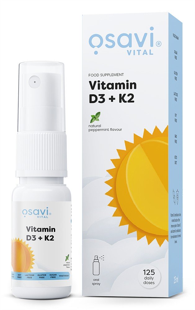 Vitamin D3 + K2 Oral Spray, Peppermint - 25ml