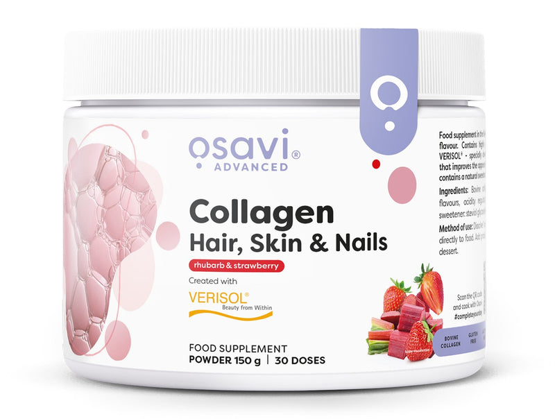 Collagen Peptides (Hair Skin & Nails), Rhubarb & Strawberry - 150 grams