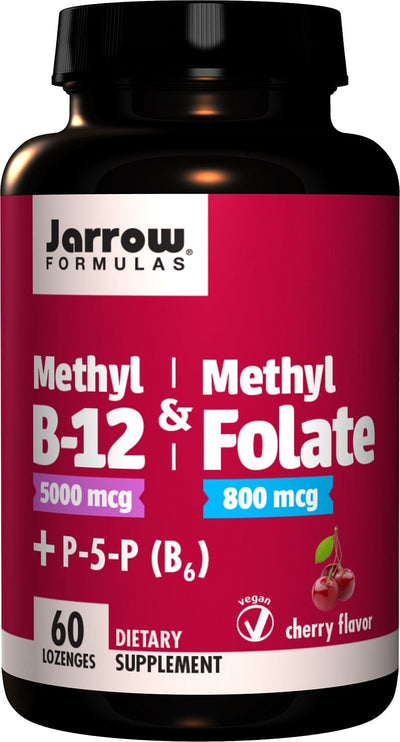 Jarrow Formulas Methyl B-12 & Methyl Folate, Cherry - 60 lozenges