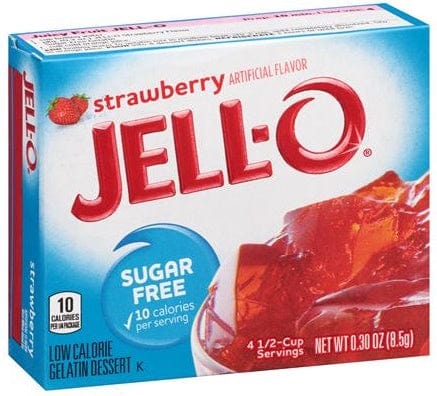 Jell-O Nootropics & Supplements Gelatin Dessert Sugar Free, Strawberry - 8.5g