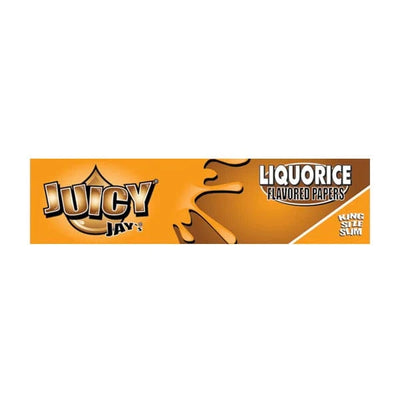 Juicy Jay Smoking Products Liquorice Juicy Jay King Size Flavoured Slim Rolling Paper - Full Box 24 Pcs
