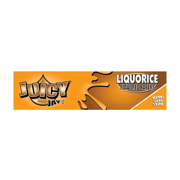 Juicy Jay Smoking Products Liquorice Juicy Jay King Size Flavoured Slim Rolling Paper - Full Box 24 Pcs