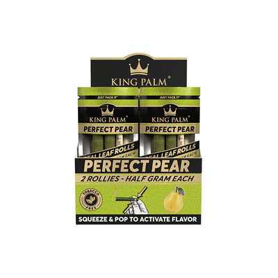 King Palm Smoking Products Perfect Pear 20 King Palm 0.5g Flavoured Wrap Rollies - Display Pack