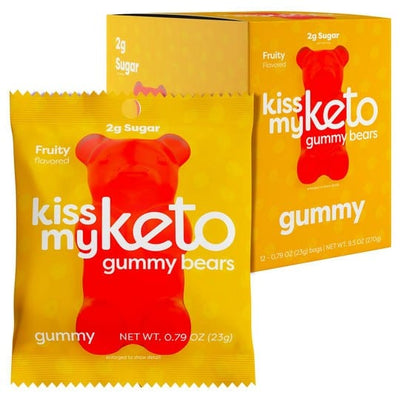 Kiss My Keto Nootropics & Supplements Gummy Bears Keto Gummies, Fruity - 12 x 23g