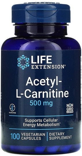 Life Extension Amino Acids and BCAAs Acetyl-L-Carnitine, 500mg - 100 vcaps