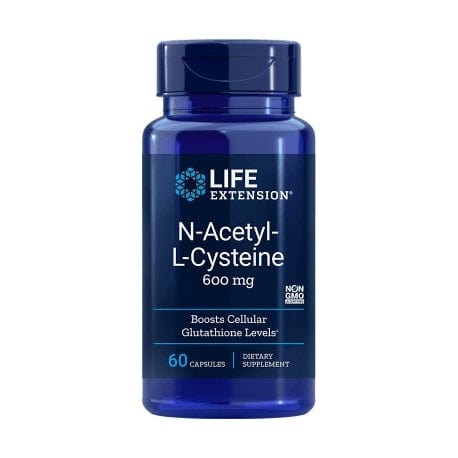 Life Extension Amino Acids and BCAAs N-Acetyl-L-Cysteine, 600mg - 60 caps