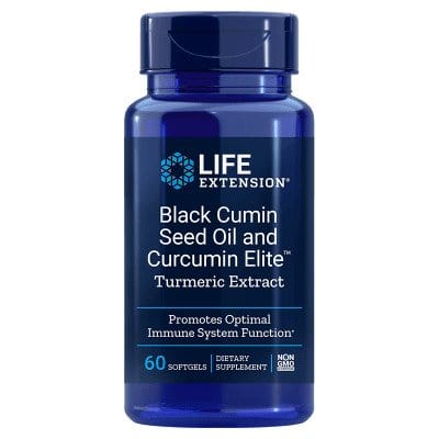 Life Extension Health and Wellbeing Black Cumin Seed Oil and Curcumin Elite Turmeric Extract - 60 softgels