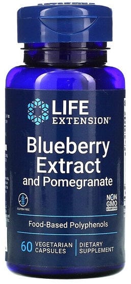 Life Extension Health and Wellbeing Blueberry Extract with Pomegranate - 60 vcaps