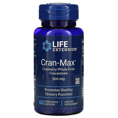 Life Extension Health and Wellbeing Cran-Max Cranberry Whole Fruit Concentrate, 500mg - 60 vcaps