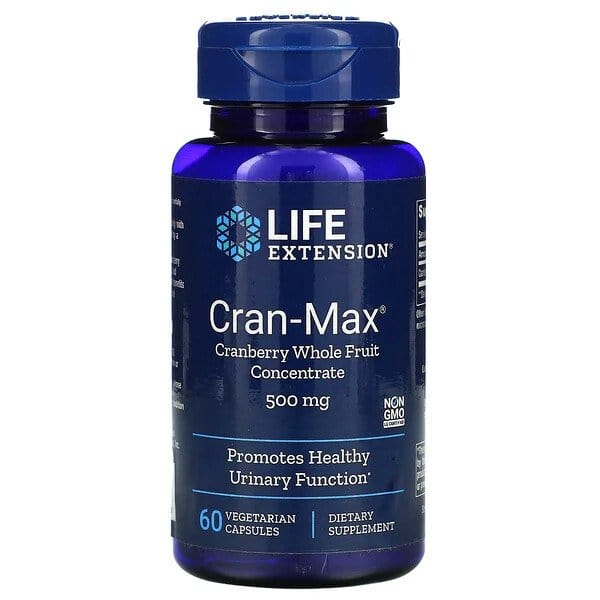 Life Extension Health and Wellbeing Cran-Max Cranberry Whole Fruit Concentrate, 500mg - 60 vcaps