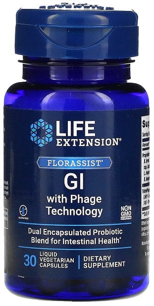 Life Extension Health and Wellbeing Florassist GI with Phage Technology - 30 liquid vcaps