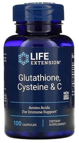 Life Extension Health and Wellbeing Glutathione, Cysteine & C - 100 caps