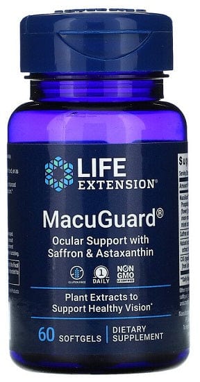 Life Extension Health and Wellbeing MacuGuard Ocular Support with Saffron & Astaxanthin - 60 softgels