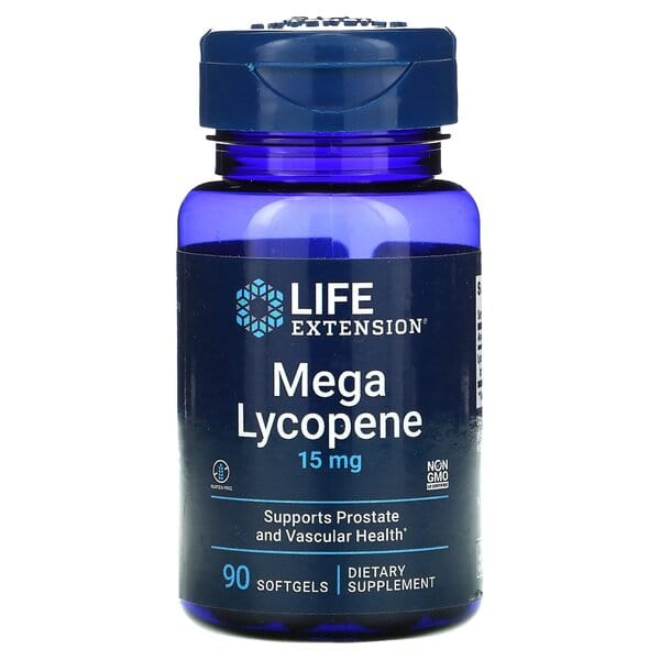Life Extension Health and Wellbeing Mega Lycopene, 15mg - 90 softgels