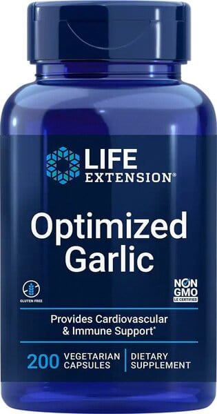 Life Extension Health and Wellbeing Optimized Garlic - 200 vcaps