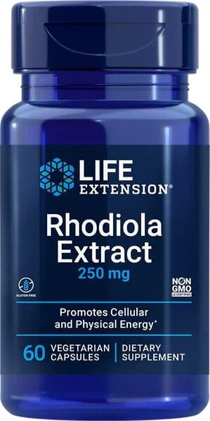 Life Extension Health and Wellbeing Rhodiola Extract, 250mg - 60 vcaps