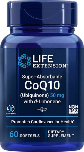 Life Extension Health and Wellbeing Super-Absorbable CoQ10 (Ubiquinone) with d-Limonene, 100mg - 60 softgels