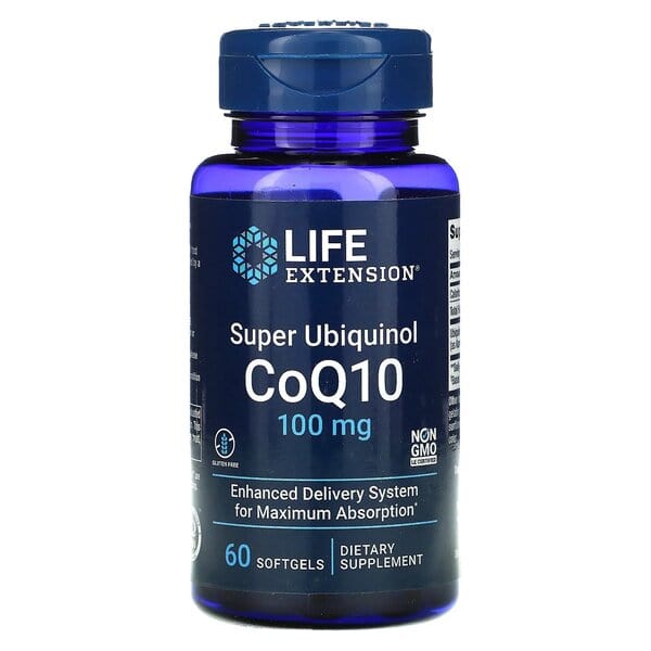Life Extension Health and Wellbeing Super Ubiquinol CoQ10, 100mg - 60 softgels