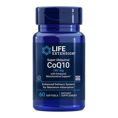 Life Extension Health and Wellbeing Super Ubiquinol CoQ10 with Enhanced Mitochondrial Support, 100mg - 60 softgels