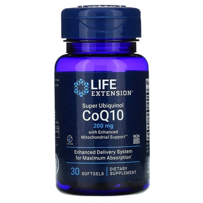 Life Extension Health and Wellbeing Super Ubiquinol CoQ10 with Enhanced Mitochondrial Support, 200mg - 30 softgels
