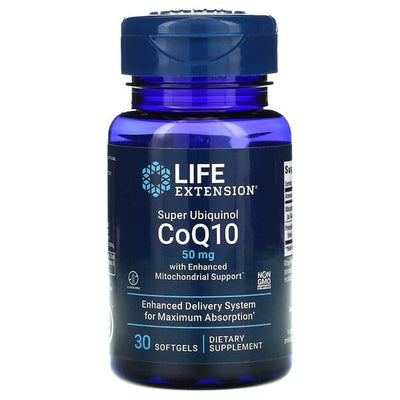 Life Extension Health and Wellbeing Super Ubiquinol CoQ10 with Enhanced Mitochondrial Support, 50mg - 30 softgels
