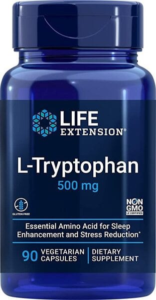 Life Extension L-Tryptophan, 500mg - 90 vcaps