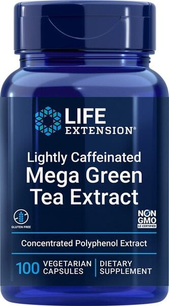 Life Extension Lightly Caffeinated Mega Green Tea Extract - 100 vcaps