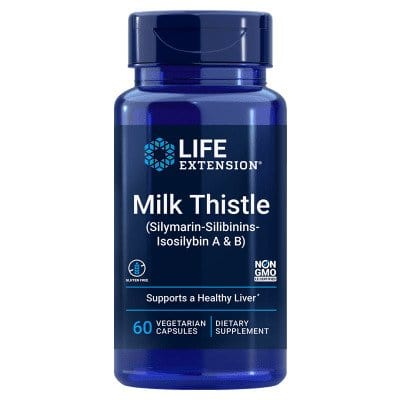 Life Extension Liver Support Milk Thistle, Silymarin-Silibinins-Isosilybin A & B - 60 vcaps
