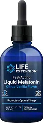 Life Extension Nootropics & Supplements Fast-Acting Liquid Melatonin, Citrus-Vanilla - 59 ml.