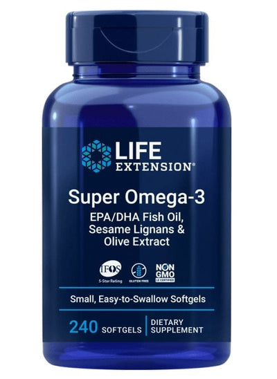 Life Extension Omegas, EFAs, CLA, Oils Super Omega-3 EPA/DHA with Sesame Lignans & Olive Extract - 240 softgels