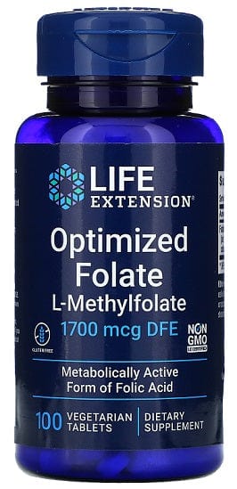 Life Extension Optimized Folate, 1700mcg - 100 vegetarian tabs