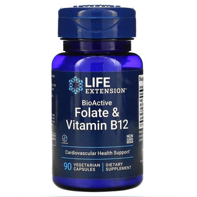 Life Extension Vitamins & Minerals BioActive Folate & Vitamin B12 - 90 vcaps